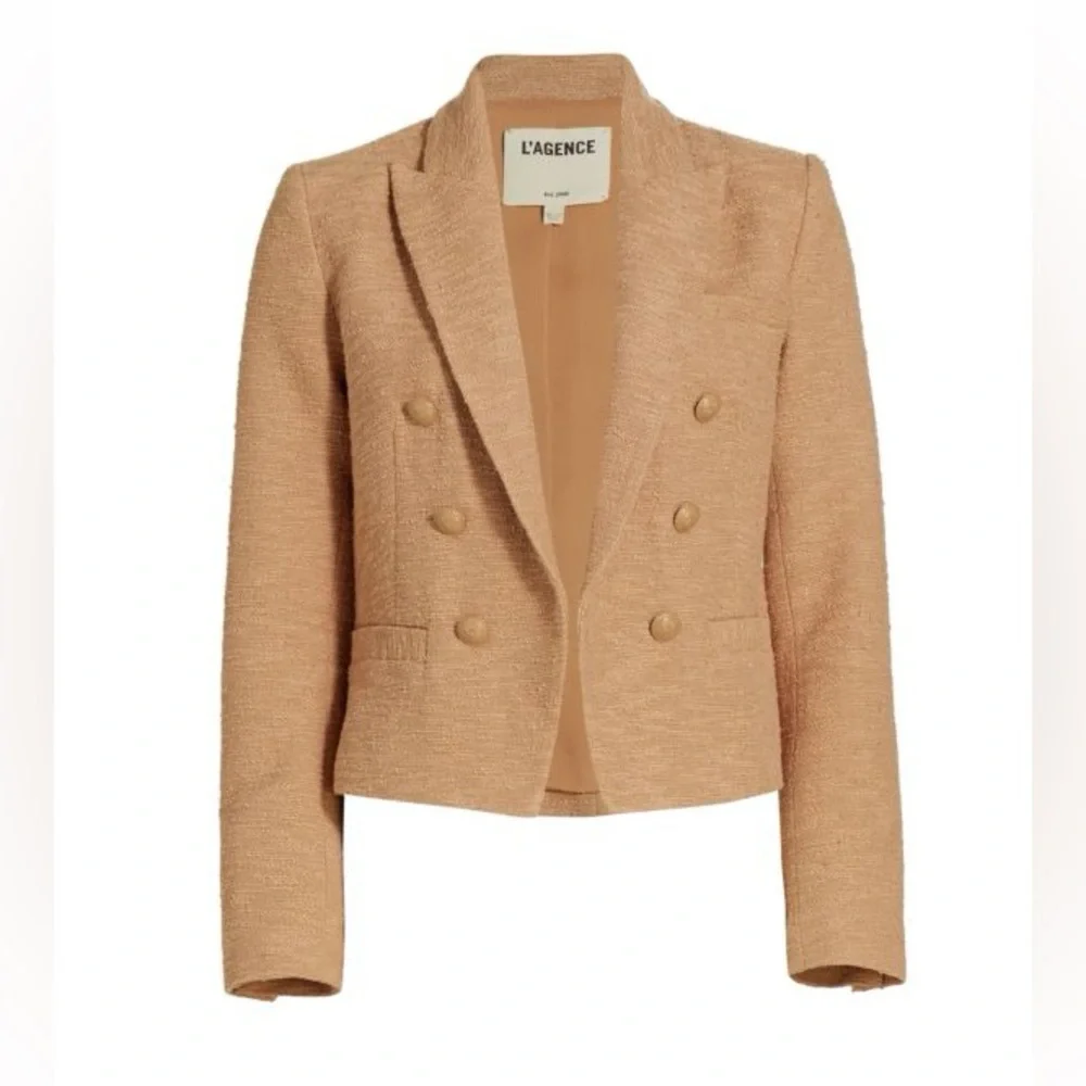 L’AGENCE brown tweed Brooke cropped blazer - Picture 10 of 10